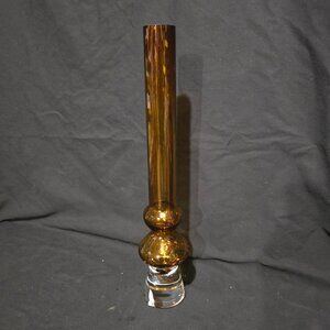 Vtg Marquis by Waterford Merengue 17" Amber Bud Vase - 3" x 17"